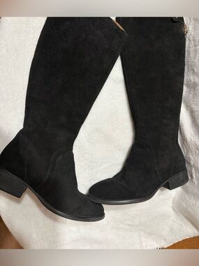 Donald J. Pliner Black Suede Over-the-Knee Boots